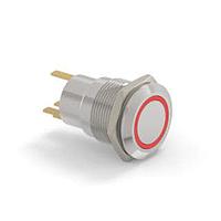Alcoswitch - TE Connectivity 2213764-8 Pushbutton Switches AV19 SPM 0.4VA FIX RING LED RED 24V