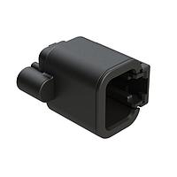 Amphenol SINE Systems ATP04-2P-BM12 Connectors 2 Position, PCB Receptacle, Pin, Board Mount, 180  Straight, Screw Boss, Gold Contact Plated, Potting, Black