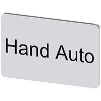 SIEMENS 3SU19000AD810DB0 Labeling Plate, Hand Auto INSCR. LABEL,SILV 17.5 X 27MM, HAND AUTO