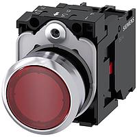 SIEMENS 3SU11560AB201CA0 Pushbutton ILLUMINATED PUSHBUTTON, MOM, RED, FLUSH