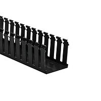 HellermannTyton 181-33008 Slotted Wall Wiring Duct Slotted Wall Wiring Duct, 3" x 3", Non-Adhesive, PVC, Black, 30ft/Box