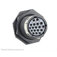 Eaton Souriau-Sunbank UTGX714D18SW Receptacles Jam nut receptacle, without backshell, with 18 female PCB contacts, IP68/69K in unmated conditions, keying W