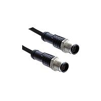 Amphenol LTW M12A17ML-12AML-SBA05 Sensor Cables / Actuator Cables M12 Circular Metric Connector, A Code, Metal, 1.5A, 17 pins, Male Connector, Male Contact, Straight-to-Straight, Screw Thread, Overmolded Double Ended, Length 500mm, IP68 / IP69K