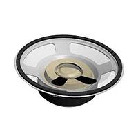 Same Sky (formerly CUI Devices) GF0571M Electromagnetic speaker, 57 mm round, 18.5 mm deep, PET, ferrite, 250 mW, 8 ?, 480 Hz, solder eyelets