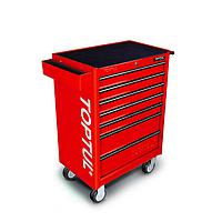 TOPTUL GE-30806 W/7-Drawer Tool Trolley (308 pcs; Red)