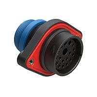 Amphenol SINE Systems AHDP02-24-18SR-STA Connectors 18 Position Panel Mount Receptacle, Socket, Shell Size 24, Reduced Diameter Seal (Blue), Small Thread Adapter