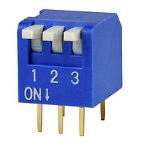 Same Sky (formerly CUI Devices) DS02C-254-2L-03BE DIP Switches 2 12 Positions, Through Hole, 2.54 mm Pitch, Piano Slide Actuator, DIP Switch