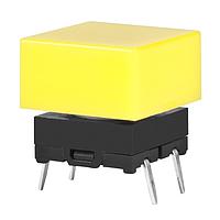 NKK Switches JB15KP-2E Tactile Switches OFF-(ON) PC MOUNT FLAT YELLOW CAP