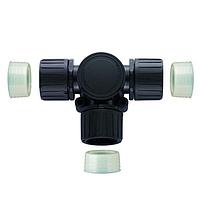 HellermannTyton 166-90171 Cable Protection HelaGuard Non-Metallic IP68 Fitting, T-Connector, 1.00" Dia, PA66, Black, 2/pkg