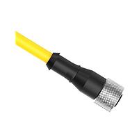 Banner Engineering QDE-1250E Sensor Cables / Actuator Cables Cordset: Single Ended M12; 11-pin Straight Female; 15.24 m 11x24 Yellow PVC Jacket; Nickel-Plated Brass Coupling Nut