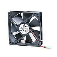 Delta Electronics, Inc. AFC1212D-SP19 Tubeaxial Fan, 120x25mm, 12VDC, 89.7CFM, 3.84W, 0.32A, 46dBA, Ball, 4-Leads, Tach/PWM