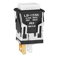 NKK Switches LB15SKG01-B Pushbutton Switches SPDT ON(ON) SQUARE BLACK BODY WHITE CAP
