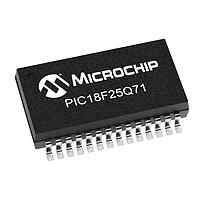 Microchip Technology PIC18F25Q71T-I/SS MCUs 32KB Flash, 2KB RAM, 2x OPA, 12-bit differential ADCC with computation, 8/10-bit DACs, 2 AC, APM, Virtual Port, PWM, CCP, CWG, HLT, WWDT, SCAN/CRC, ZCD, PPS, USART, SPI/I2C, IDLE/DOZE/PMD