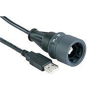 Bulgin PXP6040/B/2M00 Connectors USB cable assembly B to A 2M00