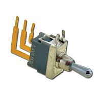 E-Switch 200RDP2T1B1M6R Toggle Switches TOGGLE, 0.4VA 48VAC/VDC, DPDT On-(On), Through Hole, Right Angle PC Pin