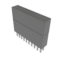 Samtec ESW-110-44-S-D Stackthrough .100" Elevated Socket Strip
