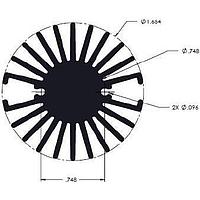Wakefield Thermal 19756-L-AB W/O ANO Heatsinks Radial Fin Heat Sink for LED, 3 Inch Fin without Black Anodized