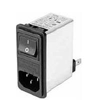 Schaffner FN284B-1-06 Inlets IEC Inlet Filter Switch & Dual Fuse 250VAC, 1A, <5uA, Flange Mounting Left/Right