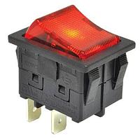 E-Switch RBW2ABLKGILGF2 Sealed Rocker Switch Rocker, DPST, Off-On, Panel Mount, Snap-In, Green, NEON, Green, I/O Horizontal, IP66