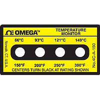 OMEGA 4C-A-150-30 Non-Reversible, Four point Horizontal Temperature Label (300 °F)