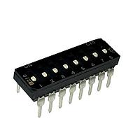 CTS Electronic Components 210-8LPSFD DIP Switches THROUGH HOLE, GOLD FLASH DIP SWITCH, 8-POLE, LOW PROFILE ACTUATOR, BOTTOM SEAL, OFF, STRAIGHT TERMINAL FORM, TUBE PACK