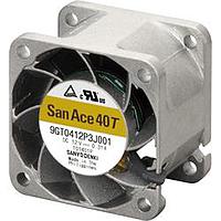 Sanyo Denki 9GT0424P3J001 Axial Axial Fan, 40x40x28mm, 24VDC, 18.4CFM, Wide Temp Range, Ribless, Ball, Tach/PWM