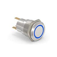 Alcoswitch - TE Connectivity 3-2213764-8 Pushbutton Switches AV19 SPL 0.4VA FIX RING LED BLUE 12V