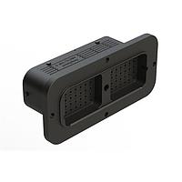 Amphenol SINE Systems ARC12-70PCR Receptacle 70 Position Receptacle, Pin, Contact Size Size 16, Threaded Insert for Jackscrew, Keyed C, Flanged, Reduced Diameter Rear Seal (Green), Black Body, Dustcap Included