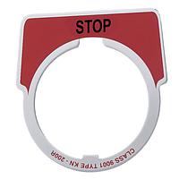 Square D 9001KN202 Legend 30MM LEGEND PLATE STOP RED