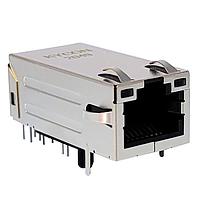 Kycon G16LX-188S7-1G-GO-Y Modular MAGJACK, 1G MAGNETICS, POE, FULL SHIELD TOP & SIDE TABS, LED GRN ORG/YEL, RoHS COMPLIANT