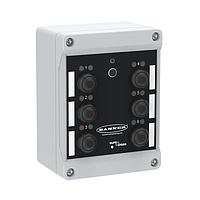 Banner Engineering DX80N2Q120BL-RG NB Sure Cross Wireless Q120BL Node Wireless Q120 Pendant Node 2.4 GHz; with Six independently controlled push button inputs; and Six sets of green and red LED indicator lights; Battery not included