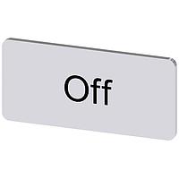 SIEMENS 3SU19000AC810DK0 Labeling Plate, Off INSCR. LABEL, SILVER 12.5 X 27MM, OFF