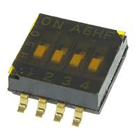 Omron Electronics A6HF-4102 DIP Switches 4P Half-Pitch, 2.3mm Slide-Type White Ac