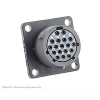 Eaton Souriau-Sunbank UTSX014D18SY Receptacles Square flange receptacle, without backshell, with 18 female PCB contacts, IP68/69K in unmated conditions, keying Y