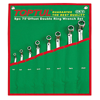 TOPTUL GAAA0810 75° Offset Double Ring Wrench Set (8 pcs, 6-22mm)