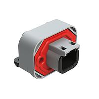 Amphenol SINE Systems ATM13-2P-BM03 2-Way RA Flng Mnt PCB Rcpt 2POS Gry Tin Cont