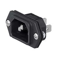 Schurter 3-144-632 Inlets Appliance Inlet, 15A/250VAC, Screw-on Mounting, Quick Connect Terminals 6.3 x 0.8 mm, IP40