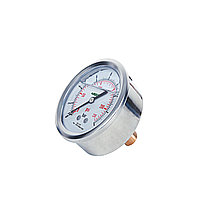 INSIZE 5207-C4D1L3W2R4 Bourdon Tube Pressure Gauges (Liquid Filled) (-1~7bar/-30~0inHg~100psi; 1/4BSP; Ø40mm)