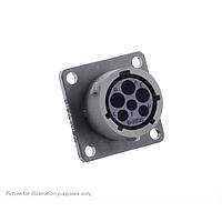 Eaton Souriau-Sunbank UTSX0103W3S Receptacles Square flange receptacle, without backshell, for 6 female contacts, IP68/69K