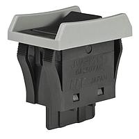 NKK Switches JWM11BAA-H Rocker Switches SPST TV5 RATED GRY BARRIER W/BLACK CAP