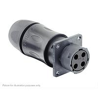 Eaton Souriau-Sunbank UTSX7JC124S Receptacles Jam nut receptacle, with cable gland backshell, for 4 female contacts, IP68/69K