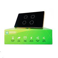 HUNONIC HNLUX04CD BLE Luxury Touch Switch 4 Rectangular Button (Black)