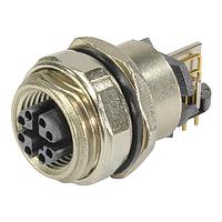 HARTING 21033814804 Right Angle M12 CAT6a receptacle angled rear mount