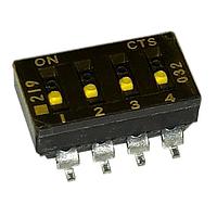 CTS Electronic Components 219-4LPSTJR DIP Switches 4 pos. low profile Btm Seal Tape J Bend