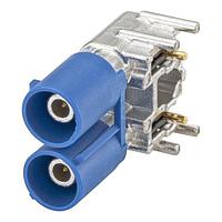 Rosenberger 59S2MB-40MT5-C PCB Connectors PlugPCBoardSolderPns Right Angle C Blue