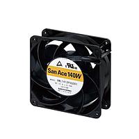 Sanyo Denki 9WL1424A5D001 Axial Fan, 140x140x51mm, 24VDC, Splash/Dust Proof, 100Khr, Ribless, Lock Sensor, IP68