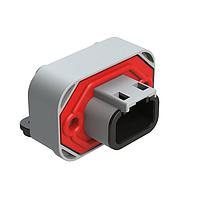 Amphenol SINE Systems ATM13-3P-BM03 3-Way RA Flng Mnt PCB Rcpt 3POS Gry Tin Cont