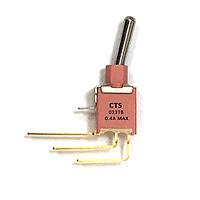 CTS Electronic Components 033TBVSASB Toggle Switches Vertical right angle SP on-none-on Std. 10.16 Gold plated