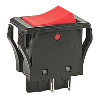 NKK Switches JWM21RCA/UC Rocker Switches DPST TV5 RTD RED CAP BLACK BODY