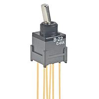 NKK Switches B22HW Process Sealed Subminiature Antistatic Toggles DPDT ON-ON .248 FLAT EXTENDED PC .4VA